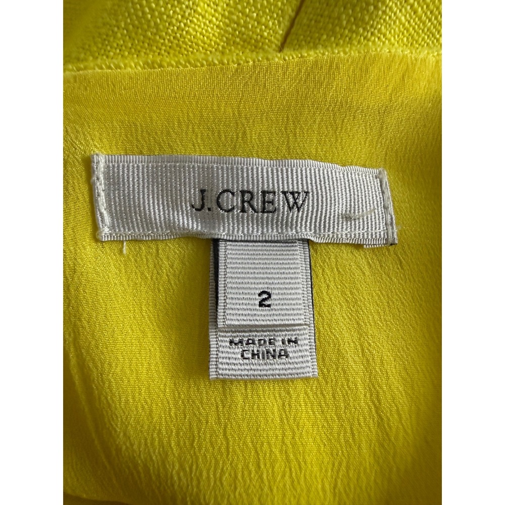 J.Crew Citron Yellow Linen Twist Front Sheath‎ Dress Silk Lined 79818 Size 2 - Picture 4 of 6